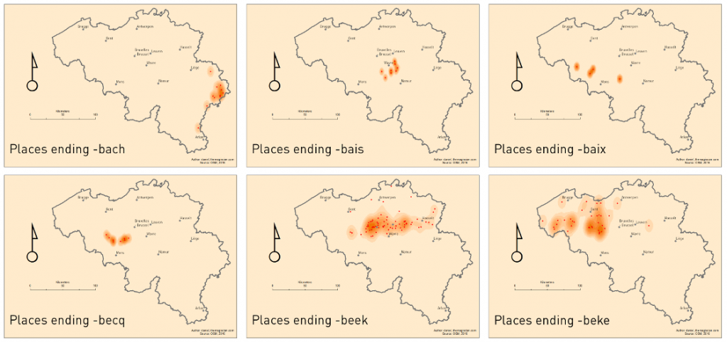 Place names ending with -beek and derivatives