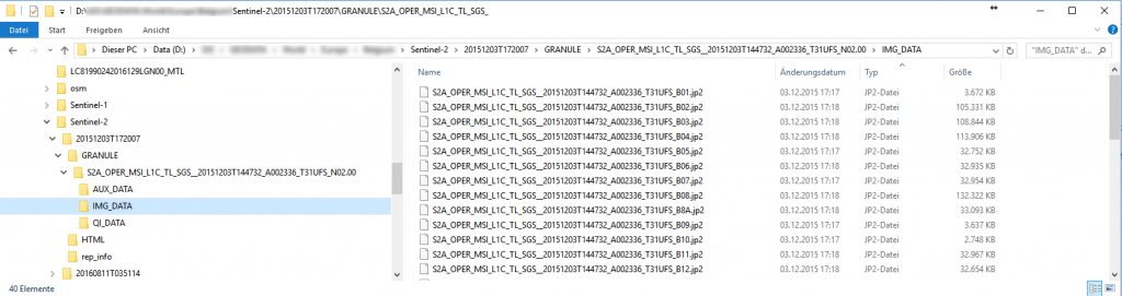 Sentinel-2 Data Structure