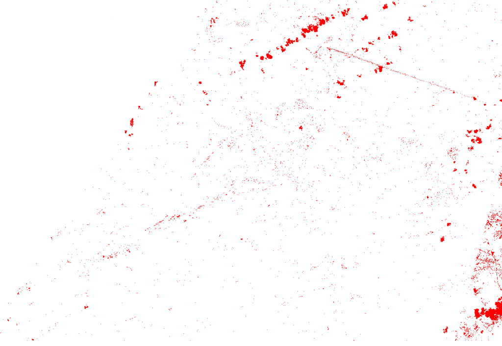 Change Detection Mask (seen in QGIS)